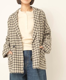 J2202 TWEEDY COTTON チェックダブルジャケット