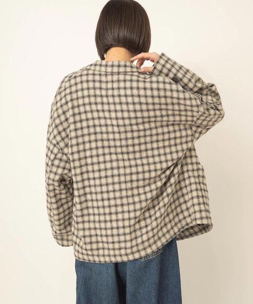 RNA-N(アールエヌエーエヌ)の「J2202 TWEEDY COTTON チェックダブルジャケット(テーラードジャケット・レディース・ブラウン/ホワイト・FREE)」の5枚目の写真