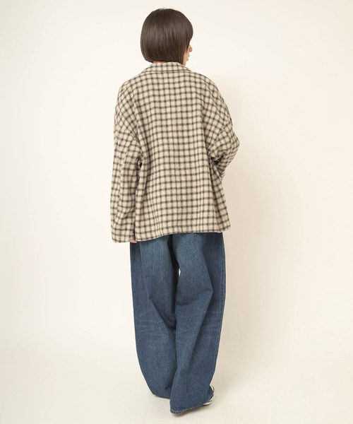 RNA-N(アールエヌエーエヌ)の「J2202 TWEEDY COTTON チェックダブルジャケット(テーラードジャケット・レディース・ブラウン/ホワイト・FREE)」の8枚目の写真
