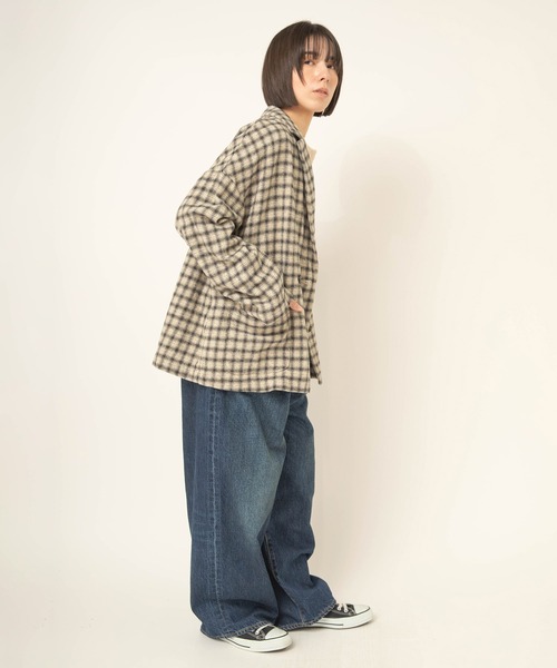 RNA-N(アールエヌエーエヌ)の「J2202 TWEEDY COTTON チェックダブルジャケット(テーラードジャケット・レディース・ブラウン/ホワイト・FREE)」の7枚目の写真