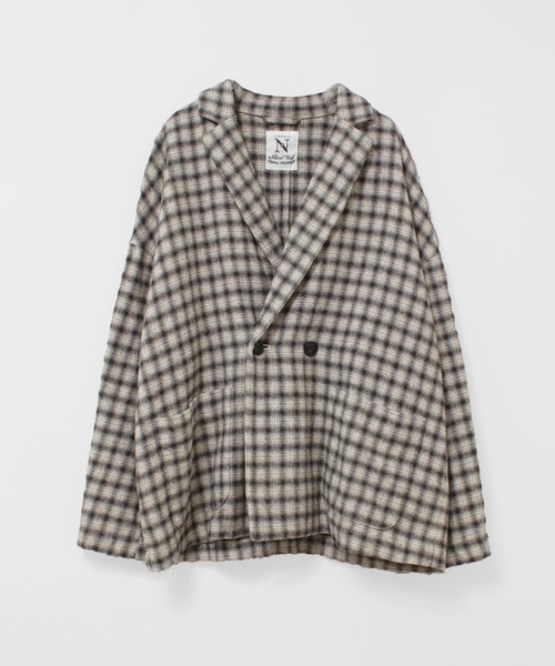 RNA-N(アールエヌエーエヌ)の「J2202 TWEEDY COTTON チェックダブルジャケット(テーラードジャケット・レディース・ブラウン/ホワイト・FREE)」の9枚目の写真