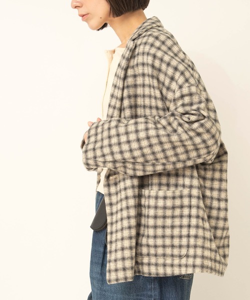 RNA-N(アールエヌエーエヌ)の「J2202 TWEEDY COTTON チェックダブルジャケット(テーラードジャケット・レディース・ブラウン/ホワイト・FREE)」の19枚目の写真