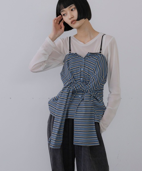 LOWRYS FARM(ローリーズファーム)の「マルチWAYパフカーディガンLS 1064977(カーディガン/ボレロ・レディース・バーガンディー/ネイビー/アイボリー/ブラック・FREE)」の9枚目の写真