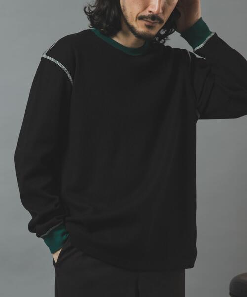 ITEMS URBANRESEARCH(アイテムズ アーバンリサーチ)の「配色ワッフル クルーネック カットソー(Tシャツ/カットソー・メンズ・チャコールグレー/モカ/ブラック/アイボリー・LARGE/MEDIUM)」の13枚目の写真