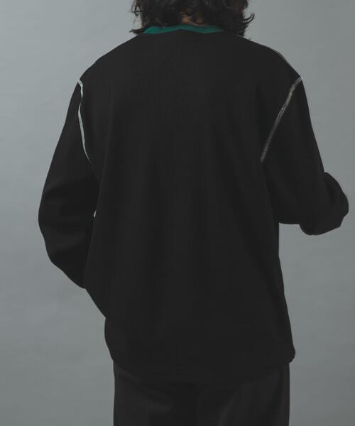 ITEMS URBANRESEARCH(アイテムズ アーバンリサーチ)の「配色ワッフル クルーネック カットソー(Tシャツ/カットソー・メンズ・チャコールグレー/モカ/ブラック/アイボリー・LARGE/MEDIUM)」の17枚目の写真