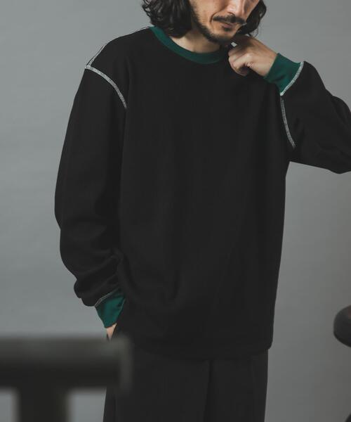 ITEMS URBANRESEARCH(アイテムズ アーバンリサーチ)の「配色ワッフル クルーネック カットソー(Tシャツ/カットソー・メンズ・チャコールグレー/モカ/ブラック/アイボリー・LARGE/MEDIUM)」の18枚目の写真