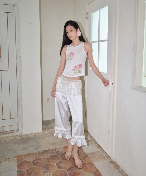 THEPORTA(ザ ポルタ)の「SATIN RIBBON FRILL PANTS, WHITE(その他パンツ・レディース・その他・FREE)」の6枚目の写真
