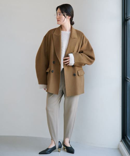IENA(イエナ)の「Super160 フォルムハーフコート(その他アウター・レディース・ブラック/カーキ・38/36)」の6枚目の写真