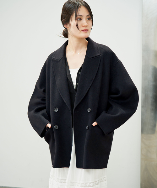 IENA(イエナ)の「Super160 フォルムハーフコート(その他アウター・レディース・ブラック/カーキ・38/36)」の7枚目の写真