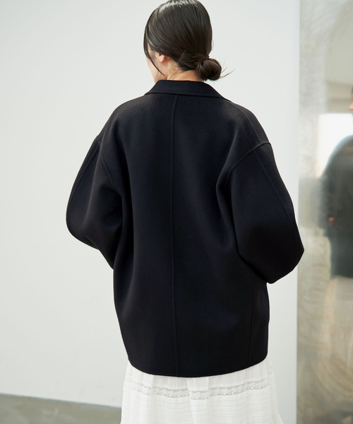 IENA(イエナ)の「Super160 フォルムハーフコート(その他アウター・レディース・ブラック/カーキ・38/36)」の9枚目の写真