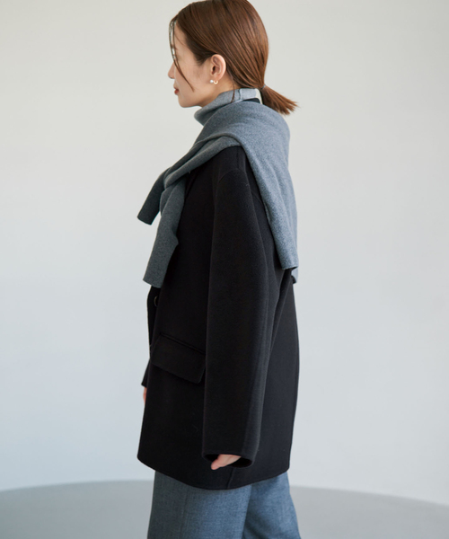 IENA(イエナ)の「Super160 フォルムハーフコート(その他アウター・レディース・ブラック/カーキ・38/36)」の15枚目の写真