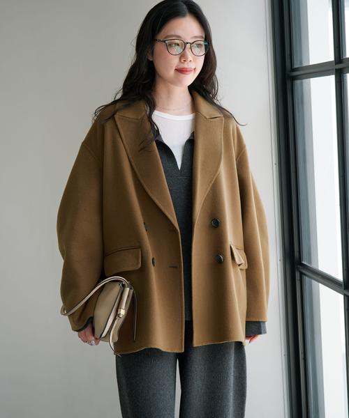 IENA(イエナ)の「Super160 フォルムハーフコート(その他アウター・レディース・ブラック/カーキ・38/36)」の22枚目の写真