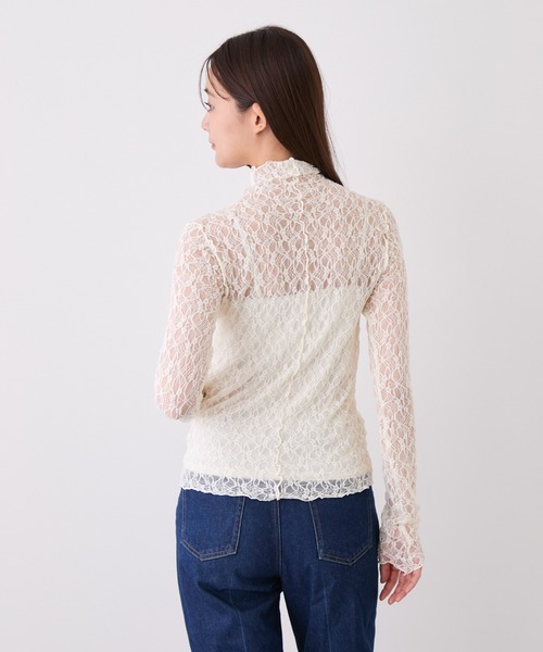 Jayro(ジャイロ)の「ストレッチレースボトルネックプルオーバー(Tシャツ/カットソー・レディース・ブラウン/オフホワイト/ブラック系その他・M)」の13枚目の写真