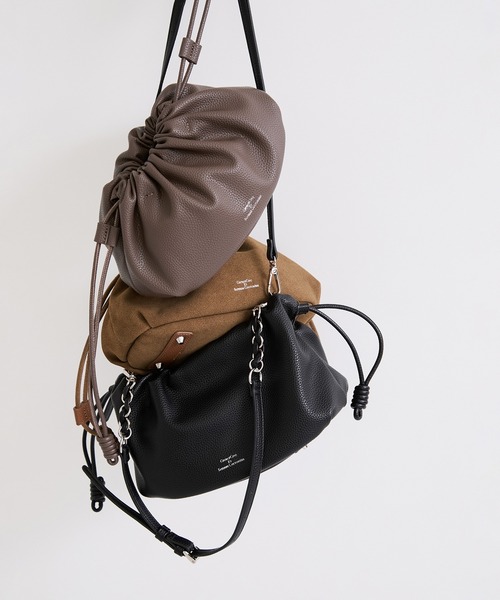 le cercle ADAM ET ROPE'(ルセルクルアダムエロペ)の「【George Cinq(ジョルジュサンク)】DRAWSTRING BAG(S)(ショルダーバッグ・レディース・ブラック/キャメル/グレー系その他・FREE)」の4枚目の写真