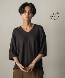 【40周年限定】メッセージ刺繍Vネックニットプルオーバー