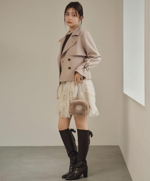 JILL by JILL STUART（ジルバイジルスチュアート）の「縦ラッフルミニスカート（スカート・レディース・ブラック/ホワイト系その他/ホワイト・FREE）」の5枚目の写真