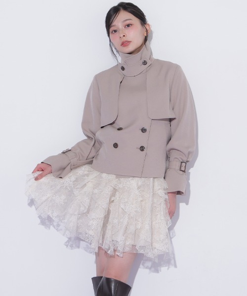 JILL by JILL STUART（ジルバイジルスチュアート）の「縦ラッフルミニスカート（スカート・レディース・ブラック/ホワイト系その他/ホワイト・FREE）」の2枚目の写真