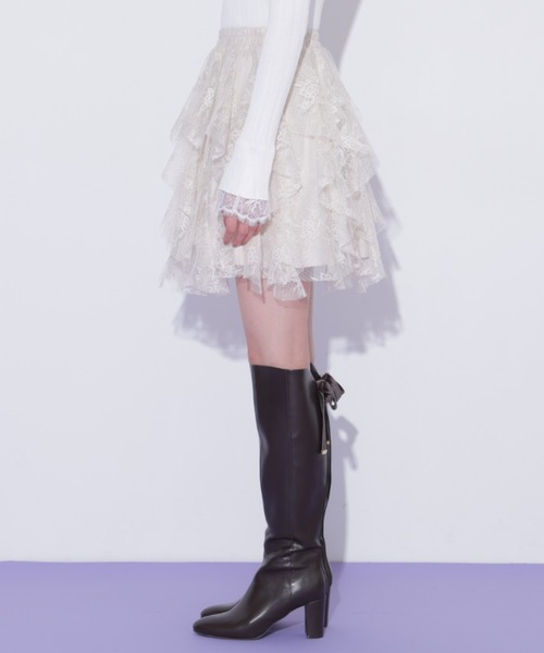 JILL by JILL STUART（ジルバイジルスチュアート）の「縦ラッフルミニスカート（スカート・レディース・ブラック/ホワイト系その他/ホワイト・FREE）」の19枚目の写真