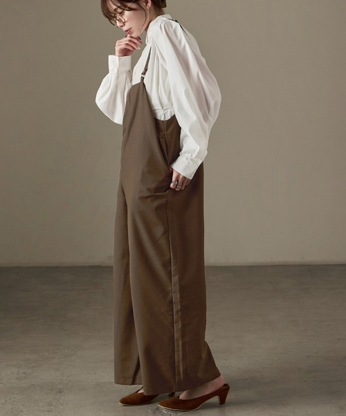 Fashion Letter(ファッションレター)の「ワイドサロペット スラックス(サロペット/オーバーオール・レディース・ブラック/ブラウン/チャコール・M)」の19枚目の写真