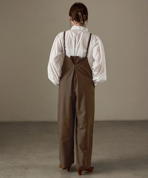 Fashion Letter(ファッションレター)の「ワイドサロペット スラックス(サロペット/オーバーオール・レディース・ブラック/ブラウン/チャコール・M)」の20枚目の写真