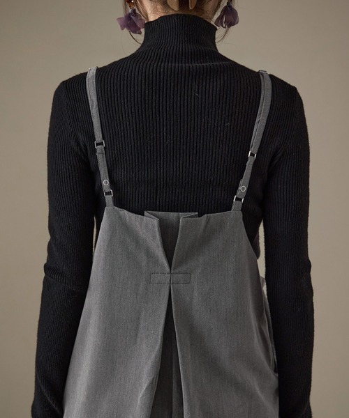 Fashion Letter(ファッションレター)の「ワイドサロペット スラックス(サロペット/オーバーオール・レディース・ブラック/ブラウン/チャコール・M)」の11枚目の写真
