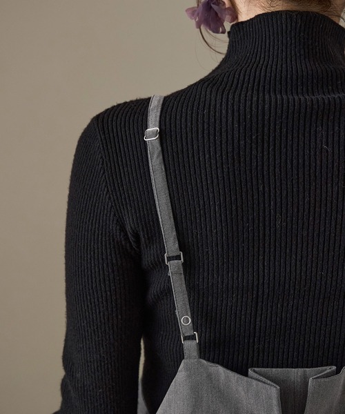 Fashion Letter(ファッションレター)の「ワイドサロペット スラックス(サロペット/オーバーオール・レディース・ブラック/ブラウン/チャコール・M)」の12枚目の写真