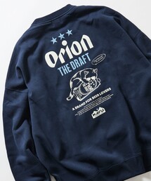 KAVU/カブー 限定展開 KAVU×ORION 別注 ビッグシルエット アニマルバックプリント クルーネック スウェット BEER&CAT