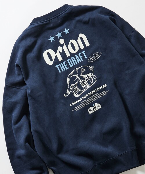 KAVU(カブー)の「KAVU/カブー 限定展開 KAVU×ORION 別注 ビッグシルエット アニマルバックプリント クルーネック スウェット BEER&CAT(スウェット・メンズ・アッシュグレー/ベージュ/ネイビー/スミクロ・SMALL/MEDIUM/LARGE)」の4枚目の写真