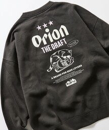KAVU/カブー 限定展開 KAVU×ORION 別注 ビッグシルエット アニマルバックプリント クルーネック スウェット BEER&CAT