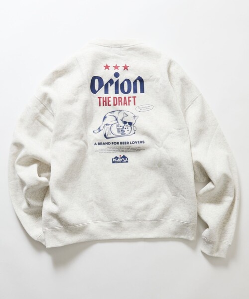 KAVU(カブー)の「KAVU/カブー 限定展開 KAVU×ORION 別注 ビッグシルエット アニマルバックプリント クルーネック スウェット BEER&CAT(スウェット・メンズ・アッシュグレー/ベージュ/ネイビー/スミクロ・SMALL/MEDIUM/LARGE)」の6枚目の写真