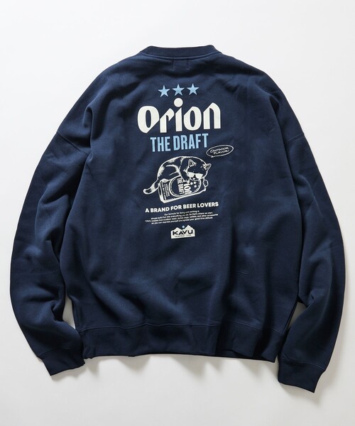 KAVU(カブー)の「KAVU/カブー 限定展開 KAVU×ORION 別注 ビッグシルエット アニマルバックプリント クルーネック スウェット BEER&CAT(スウェット・メンズ・アッシュグレー/ベージュ/ネイビー/スミクロ・SMALL/MEDIUM/LARGE)」の14枚目の写真
