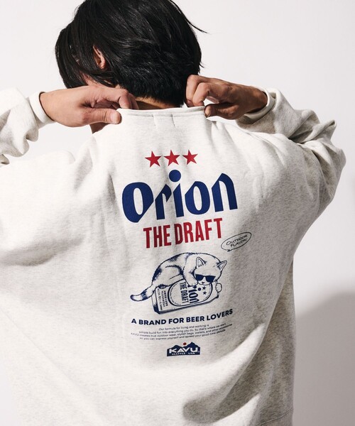 KAVU(カブー)の「KAVU/カブー 限定展開 KAVU×ORION 別注 ビッグシルエット アニマルバックプリント クルーネック スウェット BEER&CAT(スウェット・メンズ・アッシュグレー/ベージュ/ネイビー/スミクロ・SMALL/MEDIUM/LARGE)」の20枚目の写真