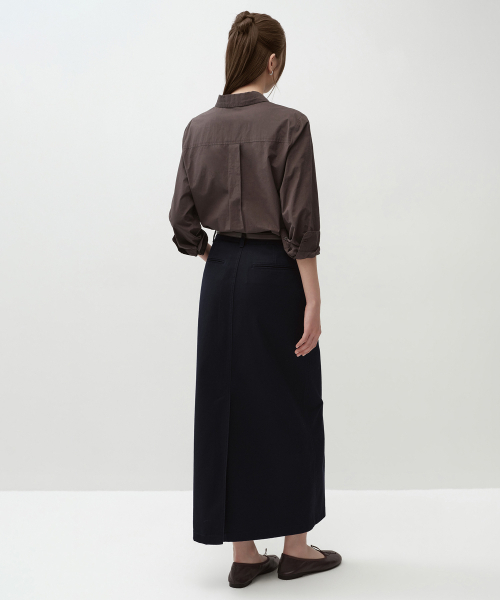 MUSINSA STANDARD WOMAN（ムシンサスタンダードウーマン）の「ウィメンズ CP マキシスカート [ダークネイビー]（スカート・レディース・その他・SMALL/MEDIUM/LARGE/X-SMALL）」の3枚目の写真
