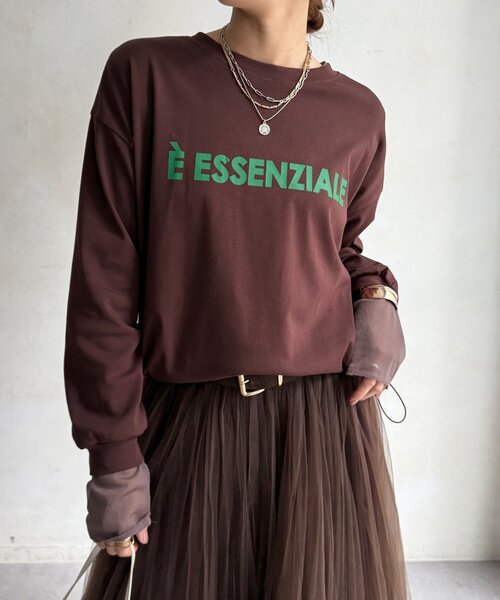 DouDou(ドゥドゥ)の「【WEB限定】ウエストドロストラバープリントTEE(Tシャツ/カットソー・レディース・ブラック/ブラウン/オフホワイト・FREE)」の16枚目の写真