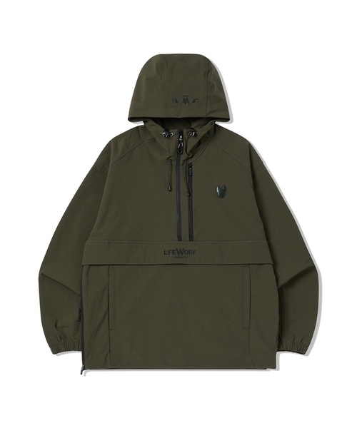 LIFE WORK(ライフワーク)の「レストナイロンフードアノラック(ナイロンジャケット・メンズ・ブラック/カーキ・M/L)」の1枚目の写真
