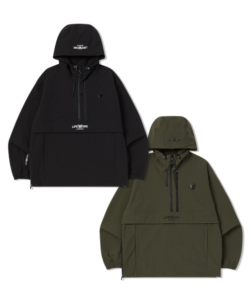 LIFE WORK(ライフワーク)の「レストナイロンフードアノラック(ナイロンジャケット・メンズ・ブラック/カーキ・M/L)」の3枚目の写真