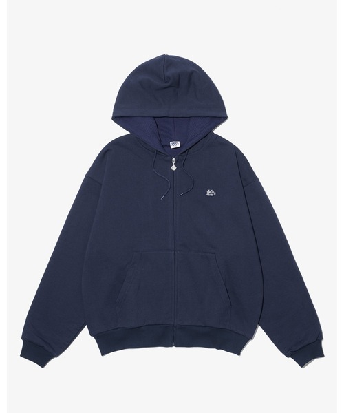 KEBOZ（ケボズ）の「EFG WAPPEN WAFFLE LINING SWEAT FULL ZIP HOODIE（パーカー・メンズ・アッシュグレー/ブラック/ライトインディゴブルー/カモフラージュ/ネイビー・S/XL/L/M）」の4枚目の写真