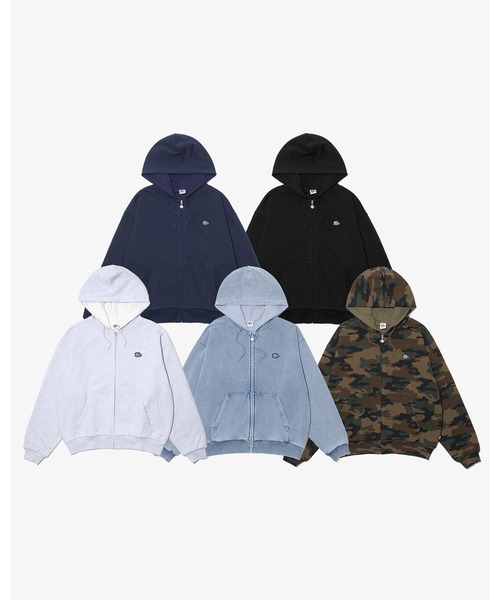 KEBOZ（ケボズ）の「EFG WAPPEN WAFFLE LINING SWEAT FULL ZIP HOODIE（パーカー・メンズ・アッシュグレー/ブラック/ライトインディゴブルー/カモフラージュ/ネイビー・S/XL/L/M）」の7枚目の写真