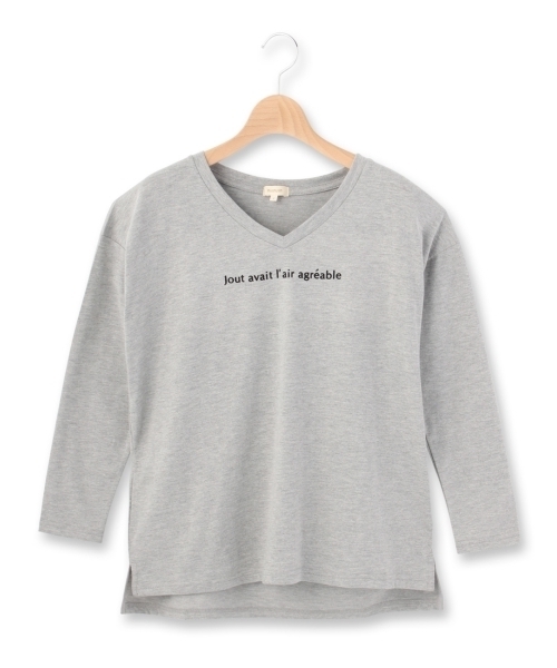 HusHusH(ハッシュアッシュ)の「ロゴVネックカットソー(Tシャツ/カットソー・レディース・ホワイト/グリーン/グレー・03/02)」の1枚目の写真