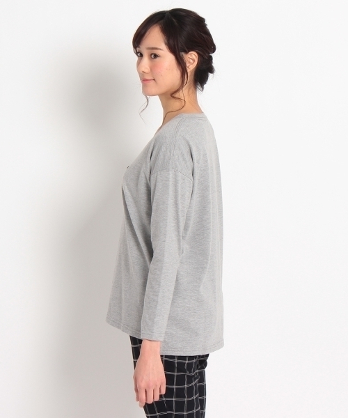 HusHusH(ハッシュアッシュ)の「ロゴVネックカットソー(Tシャツ/カットソー・レディース・ホワイト/グリーン/グレー・03/02)」の7枚目の写真