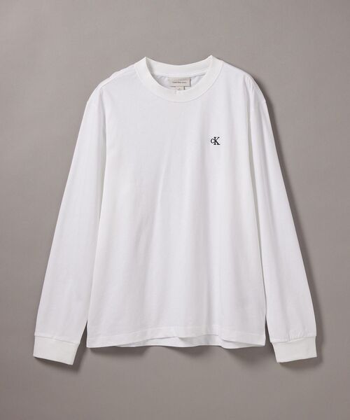 Calvin Klein(カルバン・クライン)の「【ブランド公式】長袖Tシャツ - ロングスリーブイージーモノグラムTシャツ(Tシャツ/カットソー・メンズ・ホワイト/ブラック・XL/L/M/S)」の7枚目の写真
