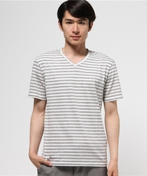 HAMNETT | 【HAMNETT】 グリッツボーダーVネック / カットソー(Tシャツ/カットソー)