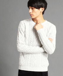 NICOLE CLUB FOR MEN | 『 FINEBOYS 11月号掲載 』ケーブル編みクルーネックニット(ニット/セーター)