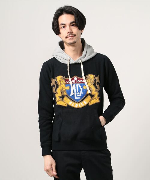 ALDIES(アールディーズ)の「Emblem Parka エンブレム 刺繍パーカー(パーカー・メンズ・オリーブ/ネイビー/グレー/ブラック・SMALL/LARGE/MEDIUM/X-LARGE)」の2枚目の写真