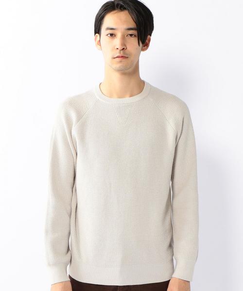 coen（コーエン）の「アゼタック編みニット（ニット/セーター・メンズ・ライトグレー/ベージュ/ターコイズブルー/ネイビー・LARGE/MEDIUM/SMALL/X-LARGE）」の12枚目の写真