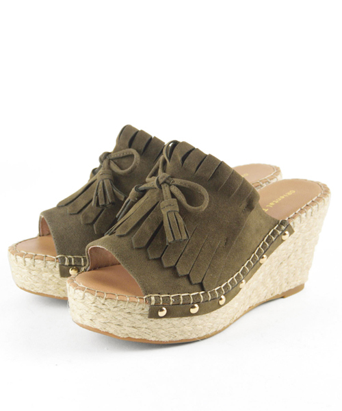 ORiental TRaffic（オリエンタルトラフィック）の「春夏新作★フリンジサンダル★7209（サンダル・レディース・グレー/キャメル/カーキ・M/LL/S/L）」の3枚目の写真