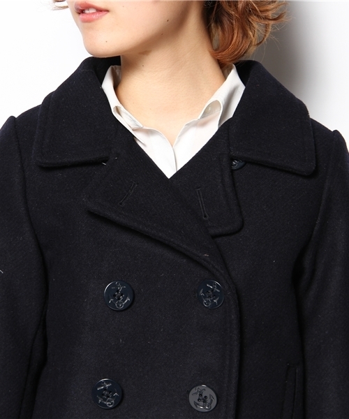 BEAMS BOY(ビームスボーイ)の「BEAMS BOY / メルトン Pコート ***(ピーコート・レディース・ブラック/ネイビー・ONE SIZE)」の6枚目の写真