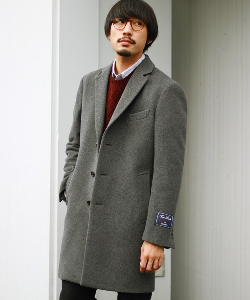 ESSENTIAL GARMENT MEN'S BIGI(エッセンシャルガーメントメンズビギ)の「チェスターコート/ウールメルトン(イタリアンファブリック)(チェスターコート・メンズ・ネイビー/グレー/キャメル・L/M/S/SS)」の2枚目の写真