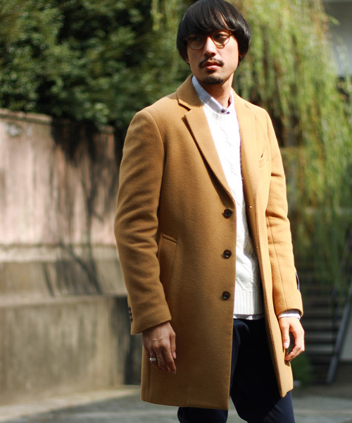 ESSENTIAL GARMENT MEN'S BIGI(エッセンシャルガーメントメンズビギ)の「チェスターコート/ウールメルトン(イタリアンファブリック)(チェスターコート・メンズ・ネイビー/グレー/キャメル・L/M/S/SS)」の14枚目の写真