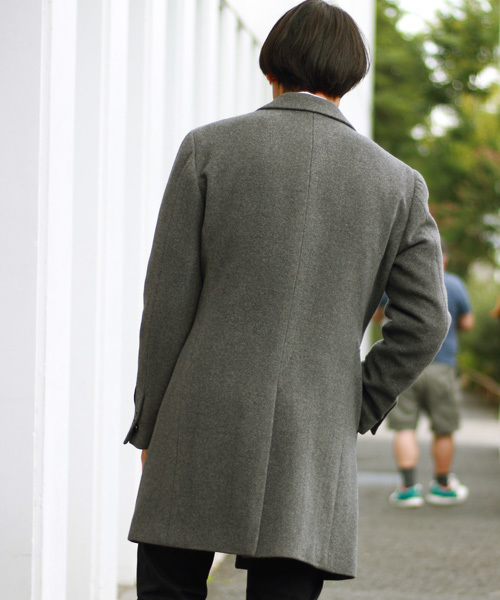 ESSENTIAL GARMENT MEN'S BIGI(エッセンシャルガーメントメンズビギ)の「チェスターコート/ウールメルトン(イタリアンファブリック)(チェスターコート・メンズ・ネイビー/グレー/キャメル・L/M/S/SS)」の16枚目の写真